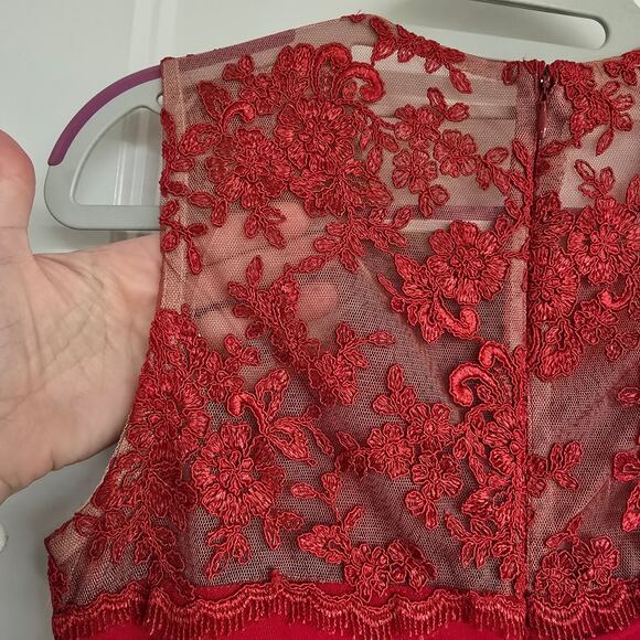 NEW NWT Women's Stenay Red Lace Sleeveless Cocktail Party Dress | Size 4 - Picture 10 of 12